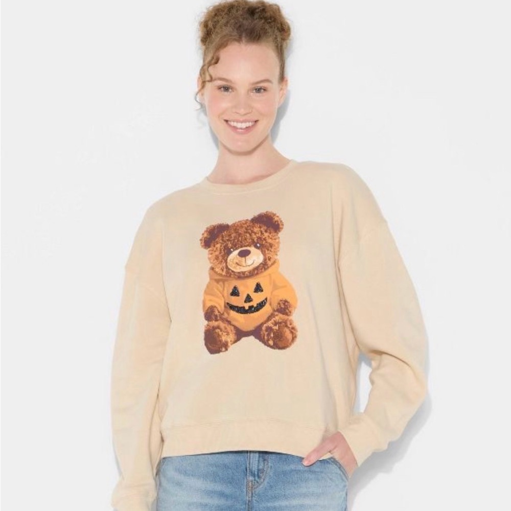 Grayson Threads Cream Sweater with Teddy Bear Design